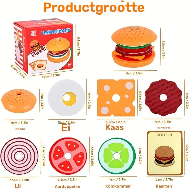 Stapelbare Hamburger Speelset